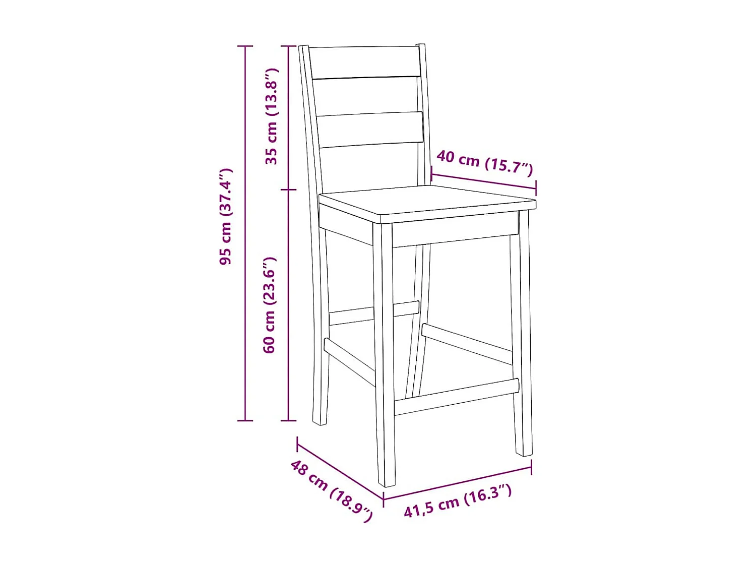 Tabourets de bar 2 pcs blanc bois massif d'hévéa