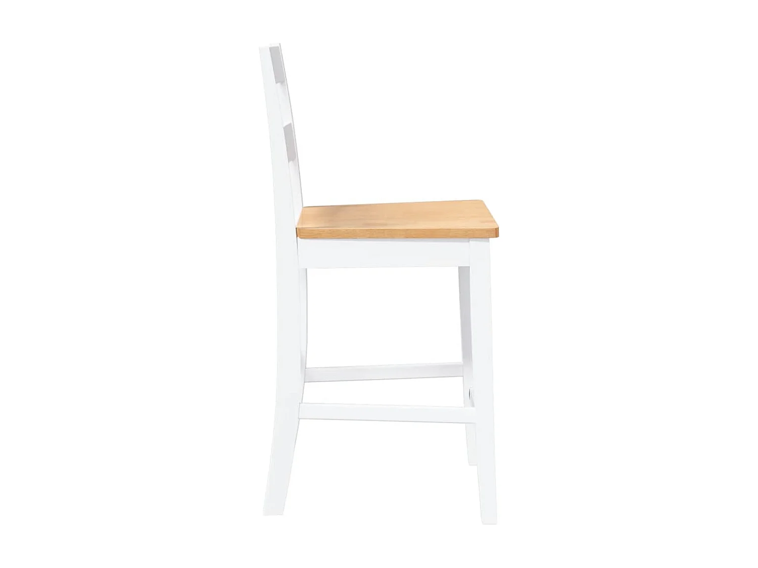 Tabourets de bar 2 pcs blanc bois massif d'hévéa