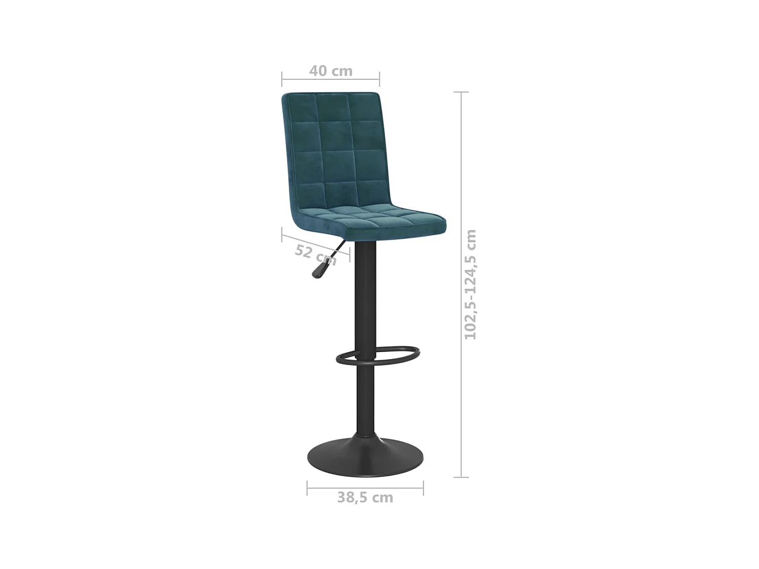 Tabouret de bar Bleu Velours
