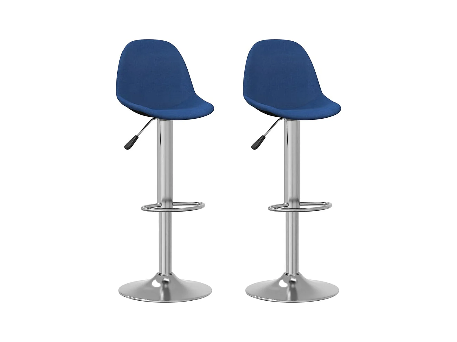 Tabourets de bar lot de 2 bleu tissu