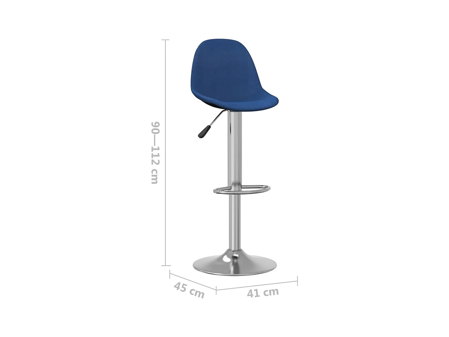 Tabourets de bar lot de 2 bleu tissu