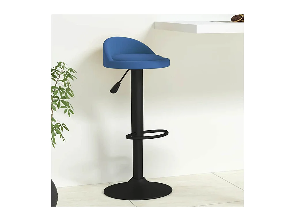 Sgabello da Bar Blu in Velluto