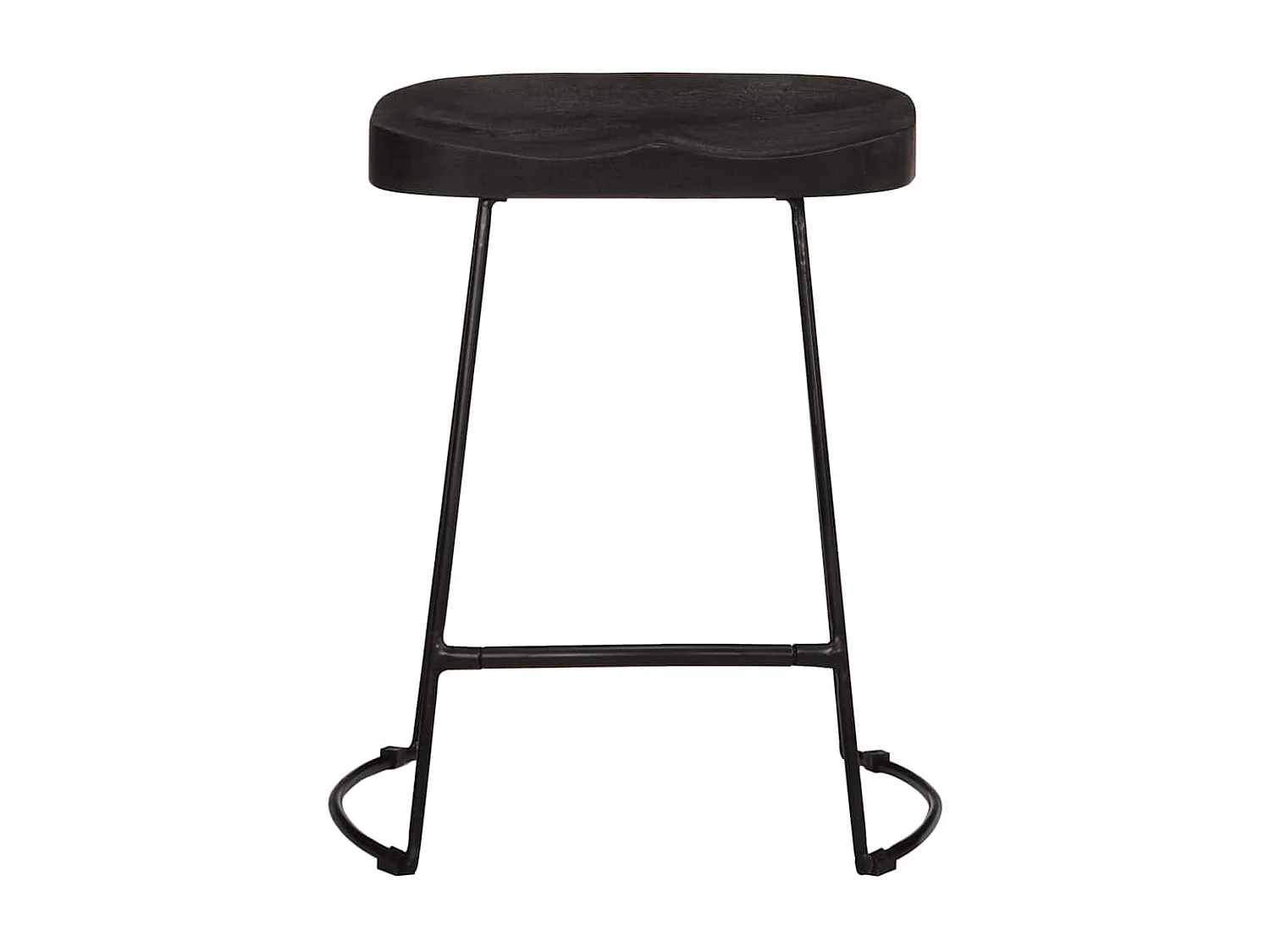 Barhocker 2 Stk. Schwarz 46x38x52 cm Mango Massivholz