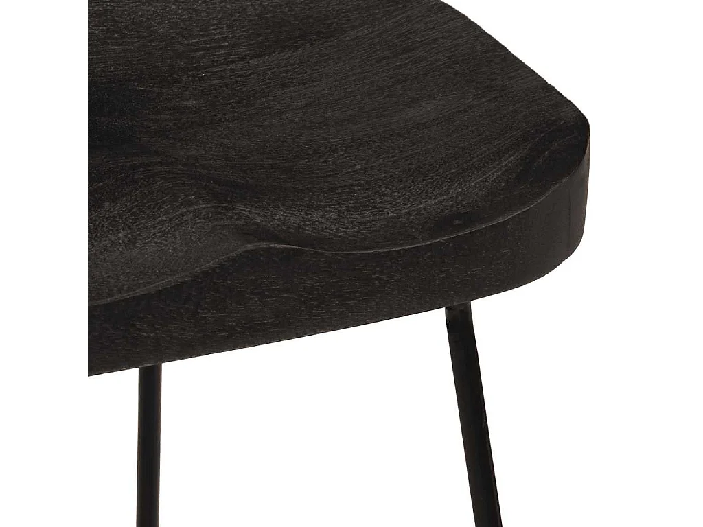 Barhocker 2 Stk. Schwarz 46x38x52 cm Mango Massivholz