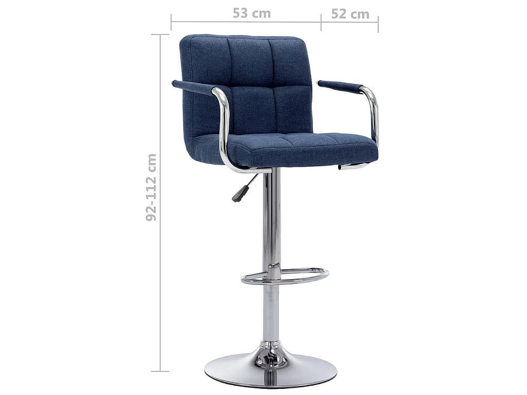 Taburete de barra de cocina de tela azul