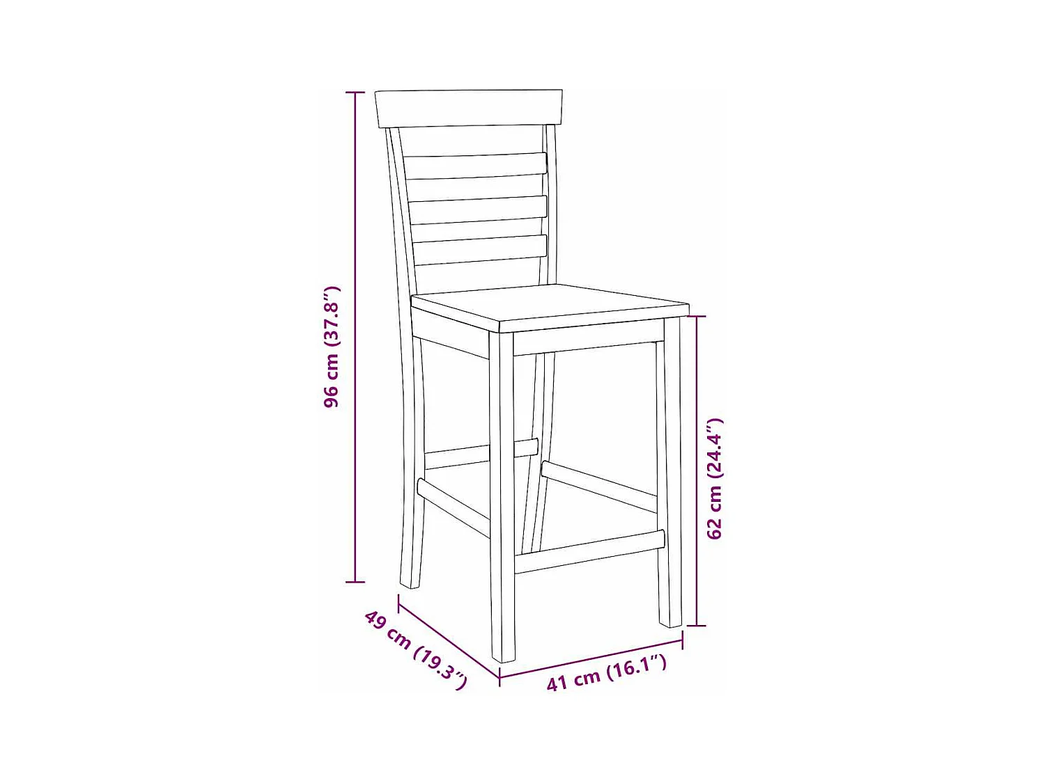 Bancos de bar 2 pcs madeira de seringueira maciça branco