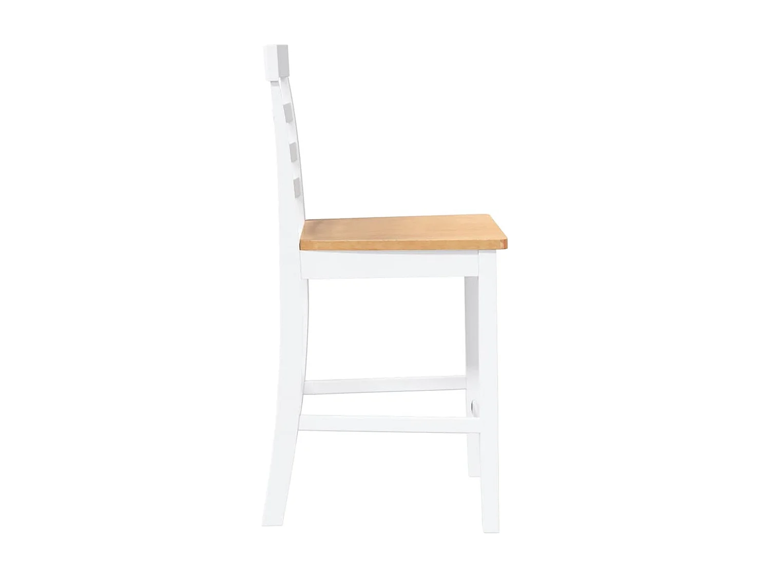 Barhocker 2 Stk. Weiß Massivholz Gummibaum