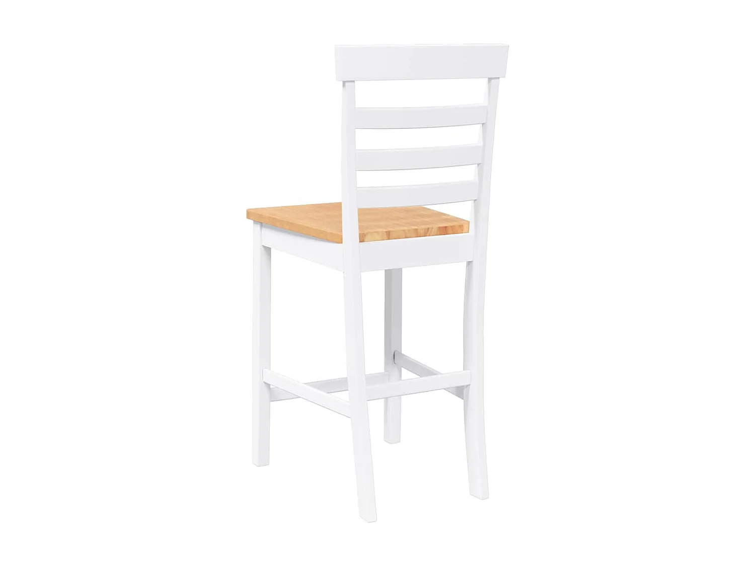 Barhocker 2 Stk. Weiß Massivholz Gummibaum