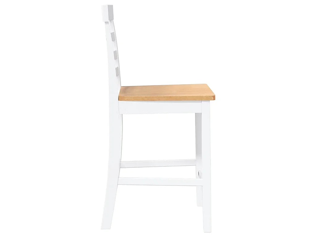 Barkrukken 2 st massief hout rubber wit