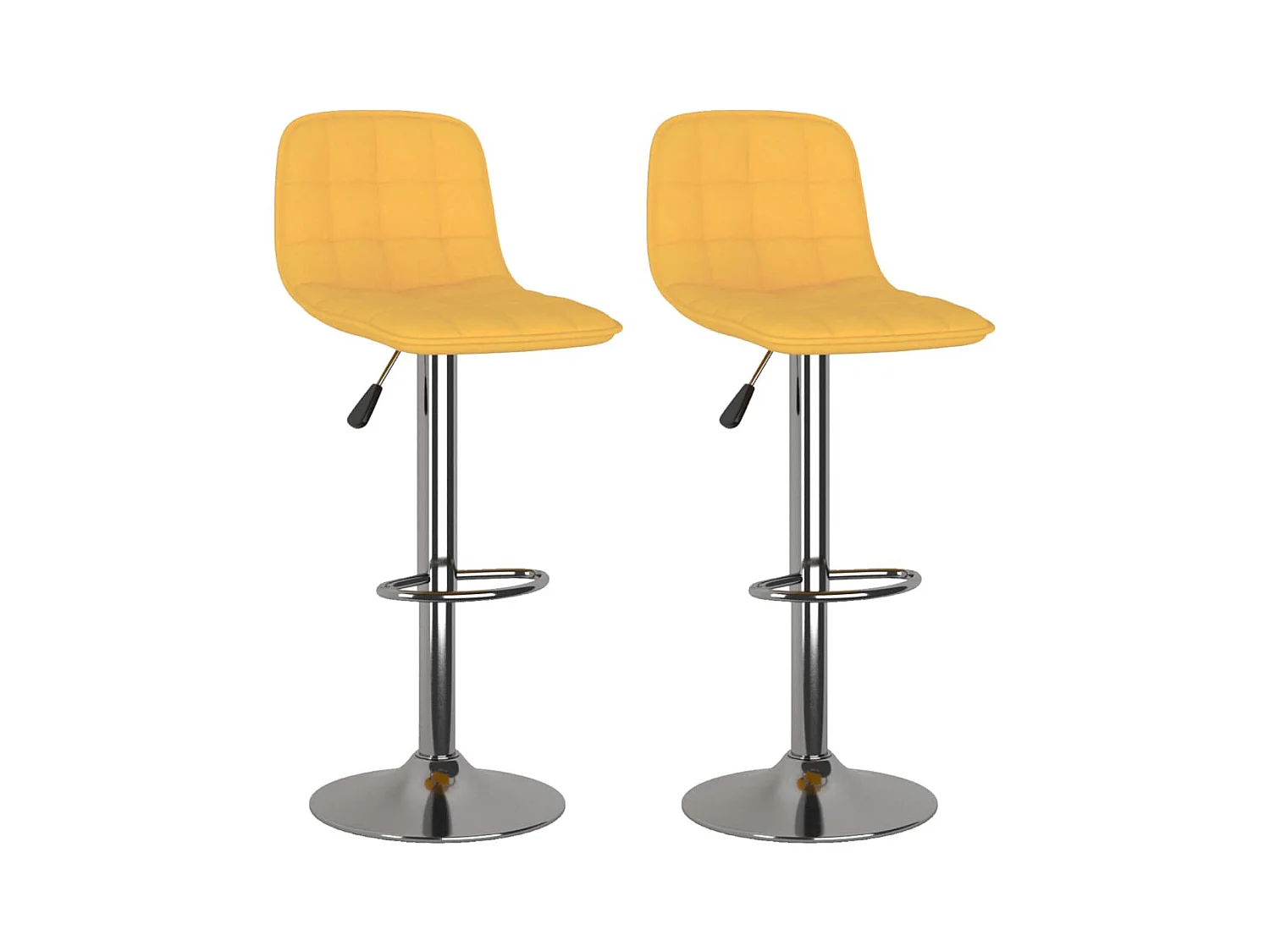 Tabourets de bar lot de 2 jaune tissu