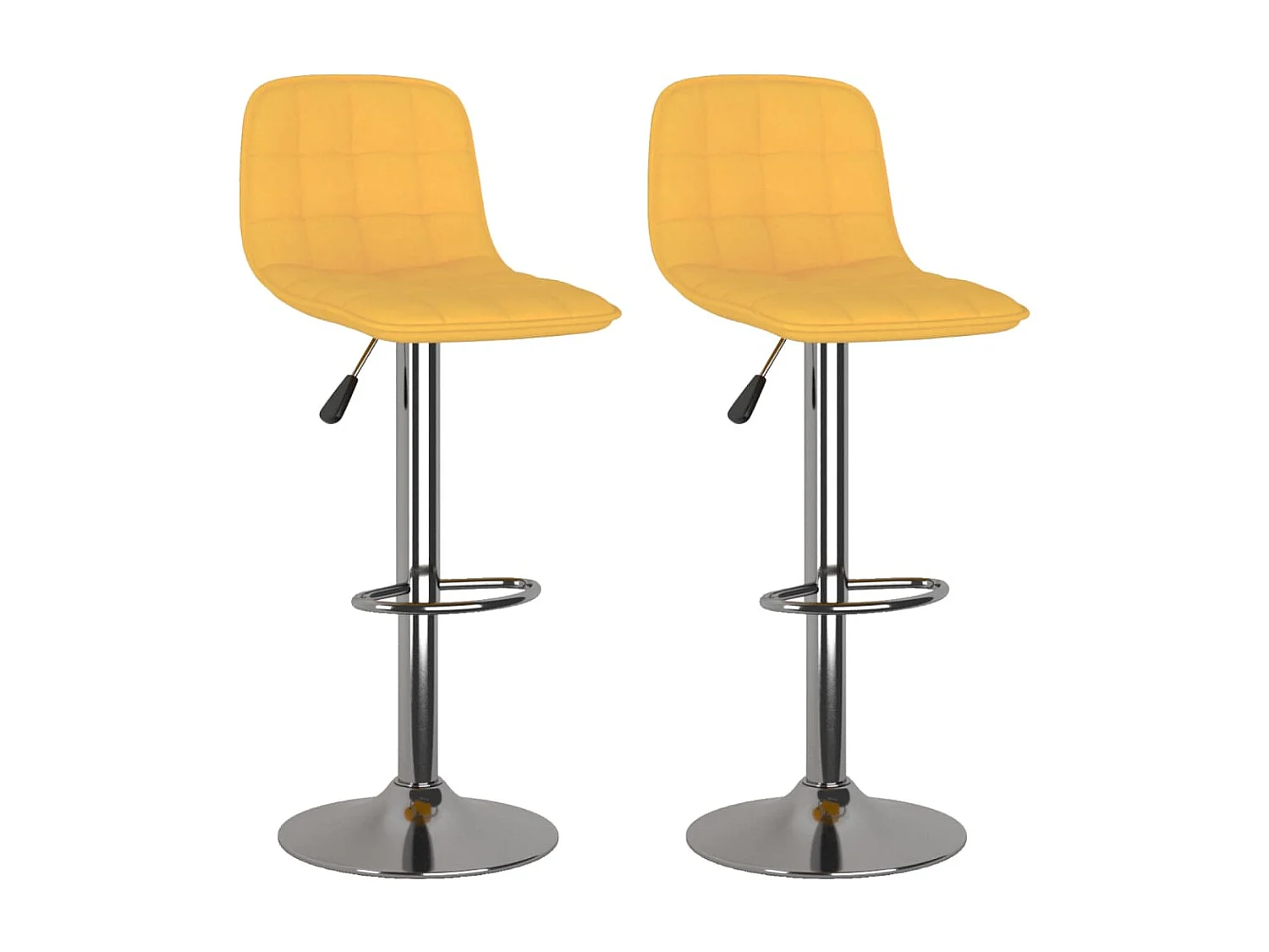 Tabourets de bar lot de 2 jaune tissu