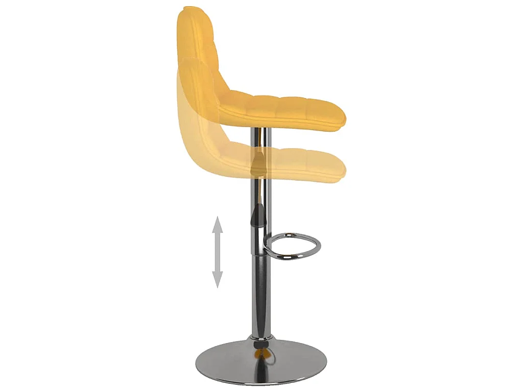 Tabourets de bar lot de 2 jaune tissu