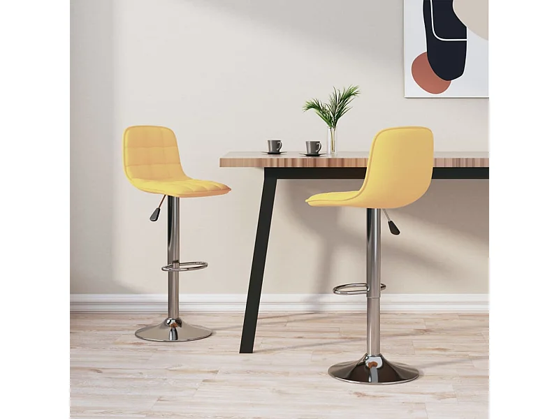 Barhocker 2 Stk. Gelb Stoff