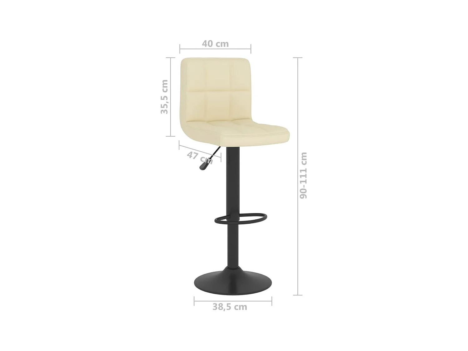 Tabouret de bar Crème Tissu