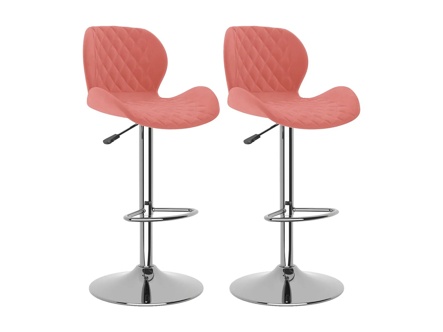 Tabourets de bar lot de 2 rose velours