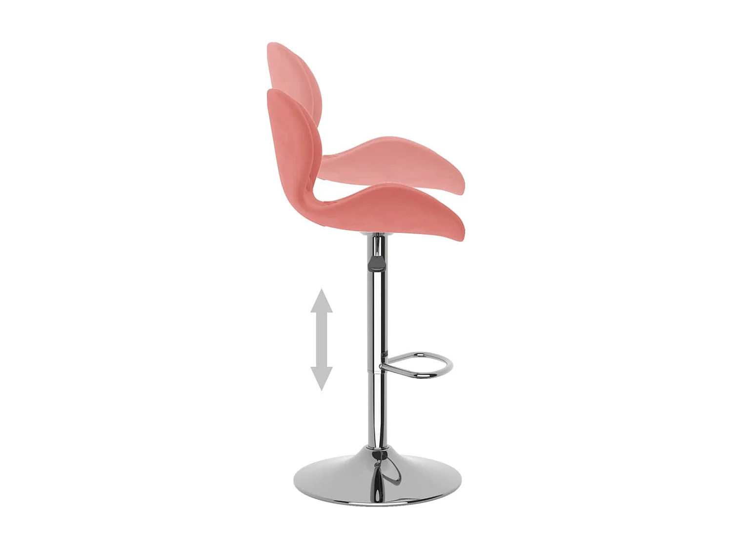 Tabourets de bar lot de 2 rose velours