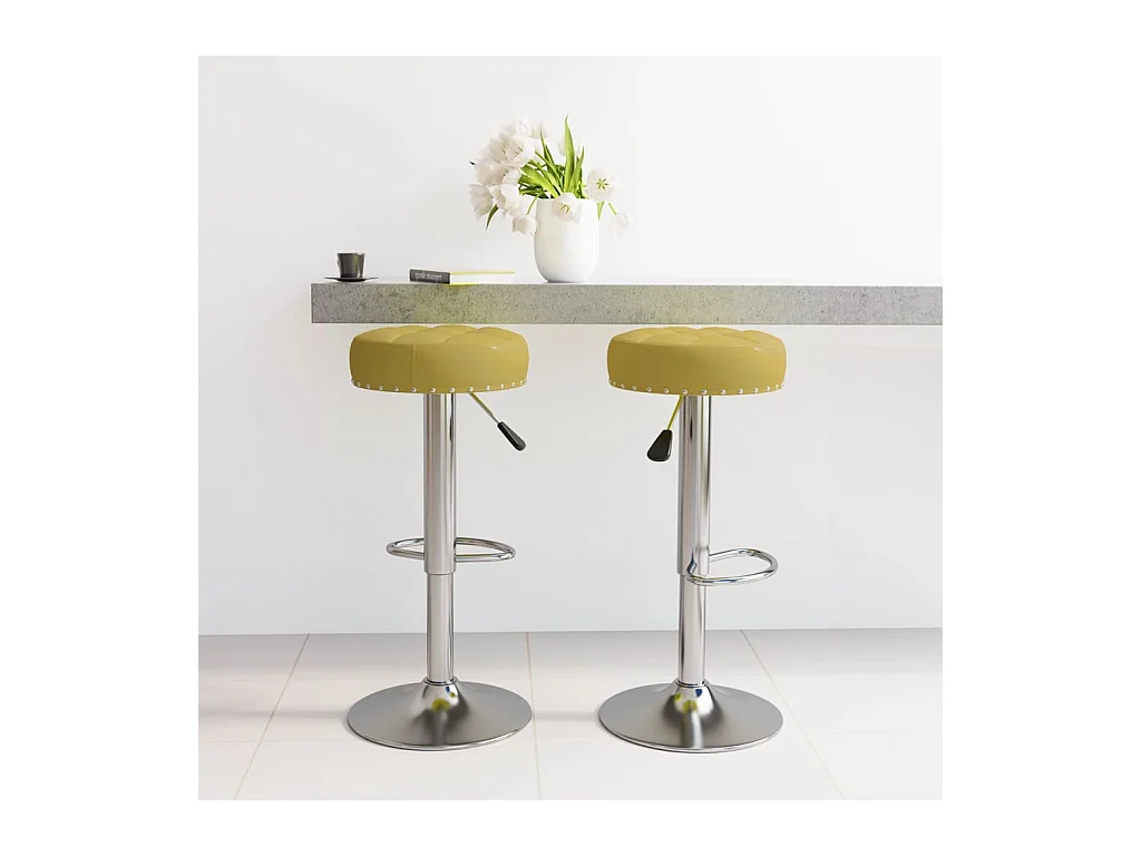 Tabourets de bar lot de 2 vert tissu