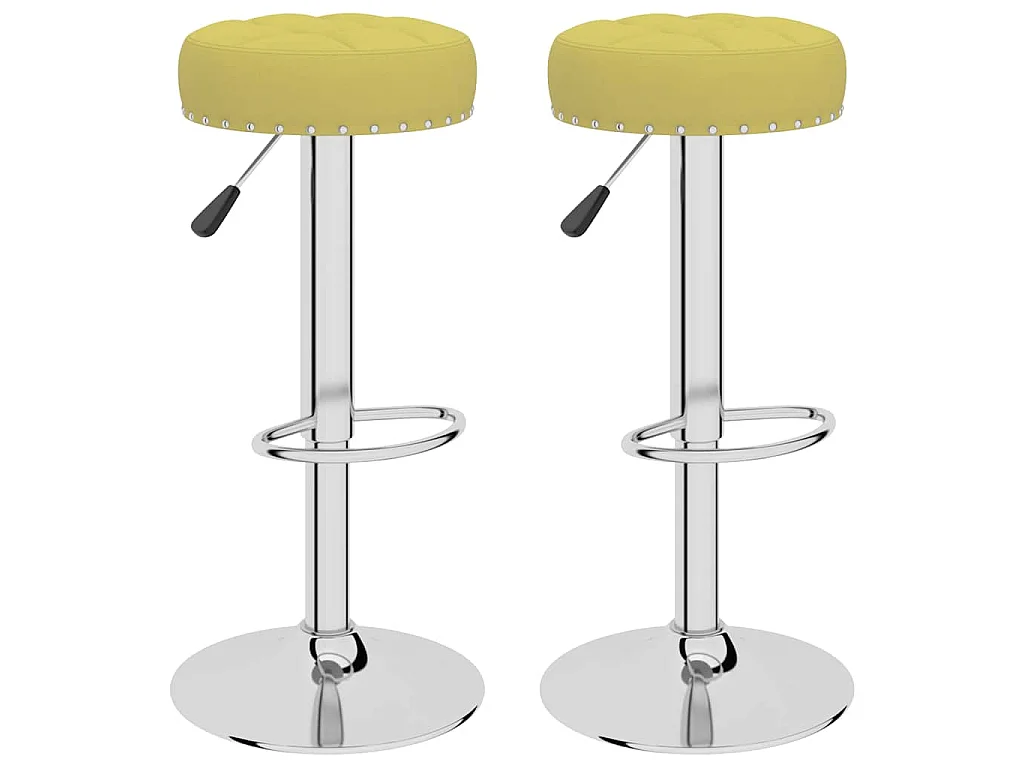 Tabourets de bar lot de 2 vert tissu