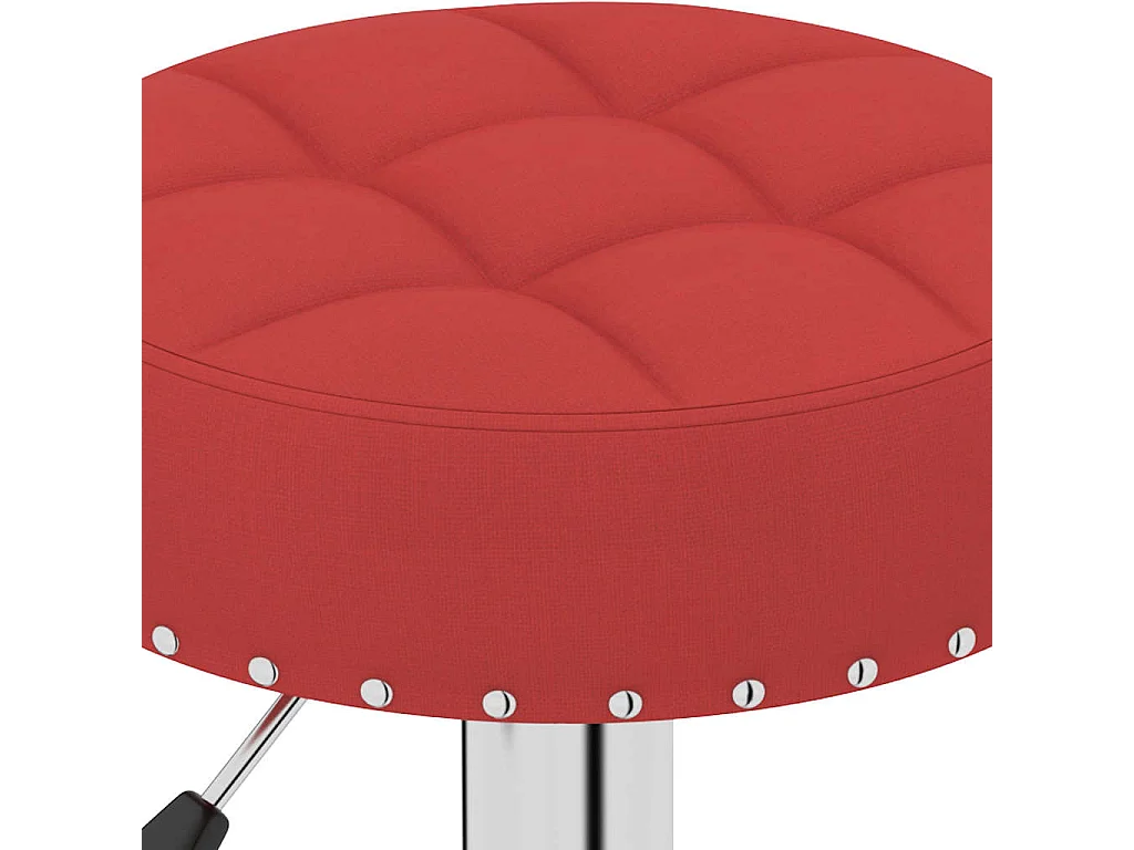 Tabourets de bar lot de 2 rouge bordeaux tissu