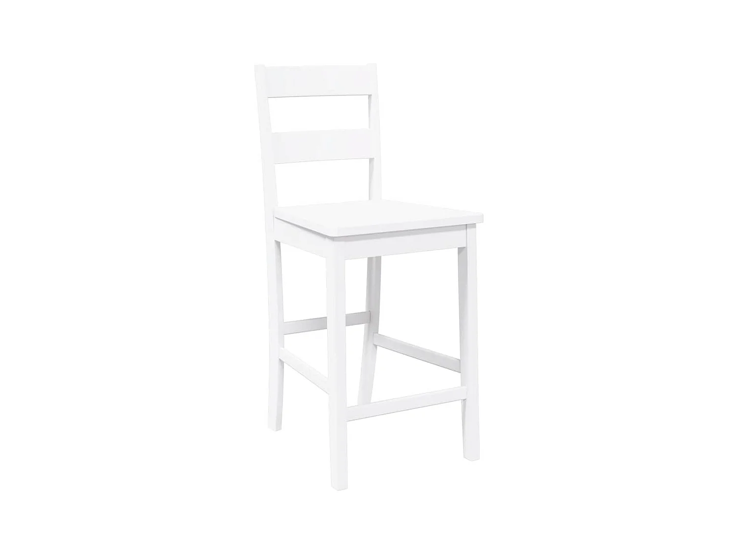 Tabourets de bar 2 pcs blanc bois massif d'hévéa