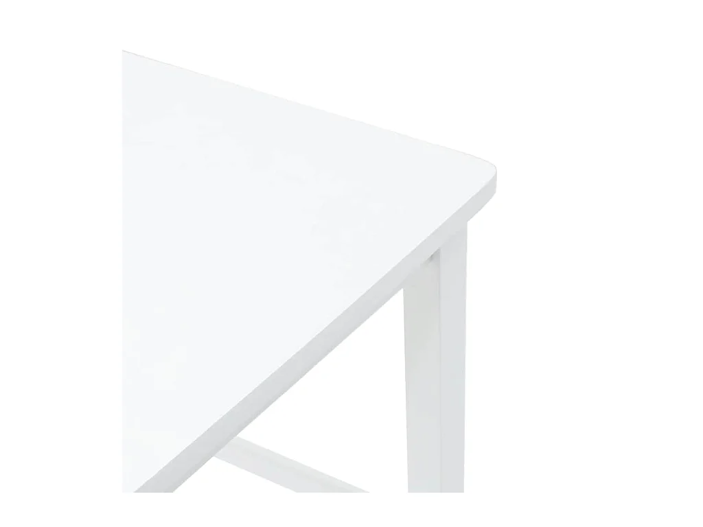 Tabourets de bar 2 pcs blanc bois massif d'hévéa