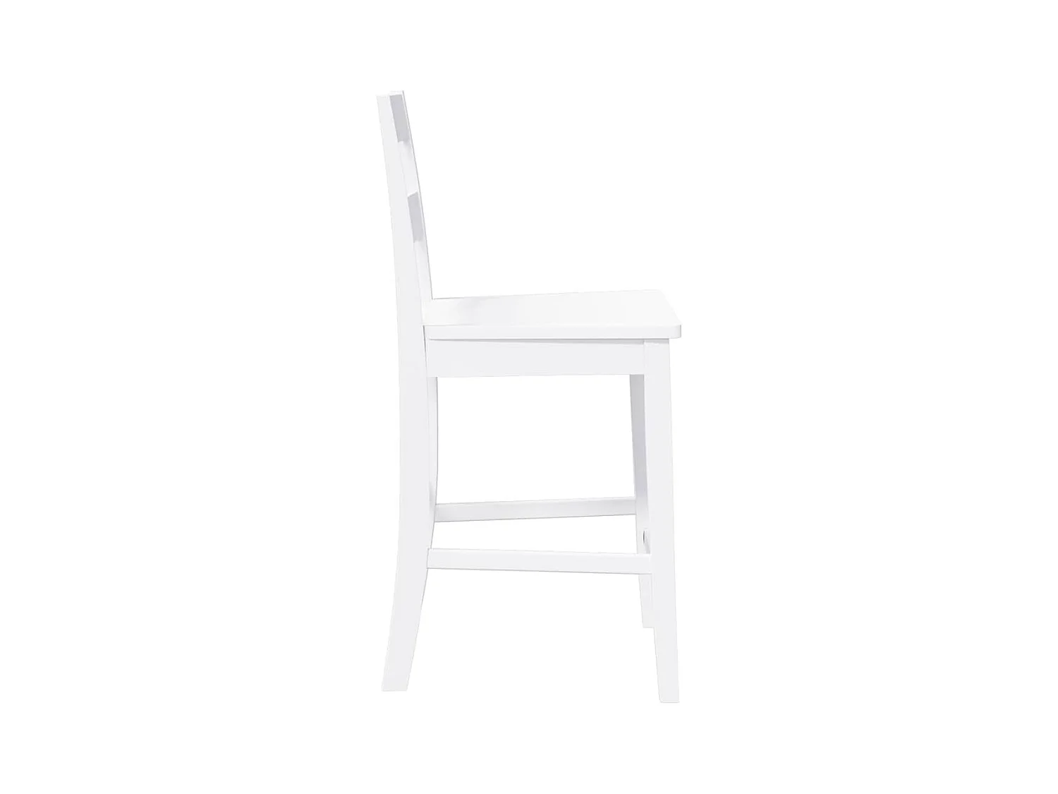Barhocker 2 Stk. Weiß Massivholz Gummibaum