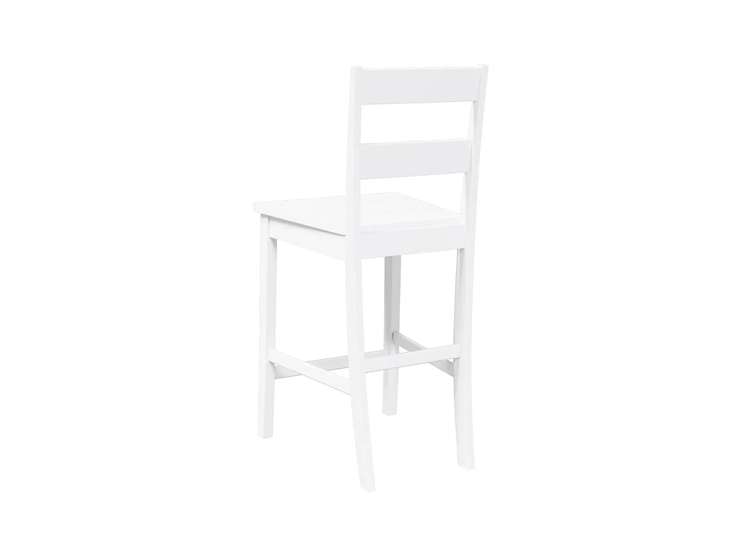 Barhocker 2 Stk. Weiß Massivholz Gummibaum