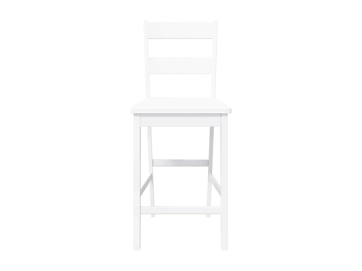 Tabourets de bar 2 pcs blanc bois massif d'hévéa