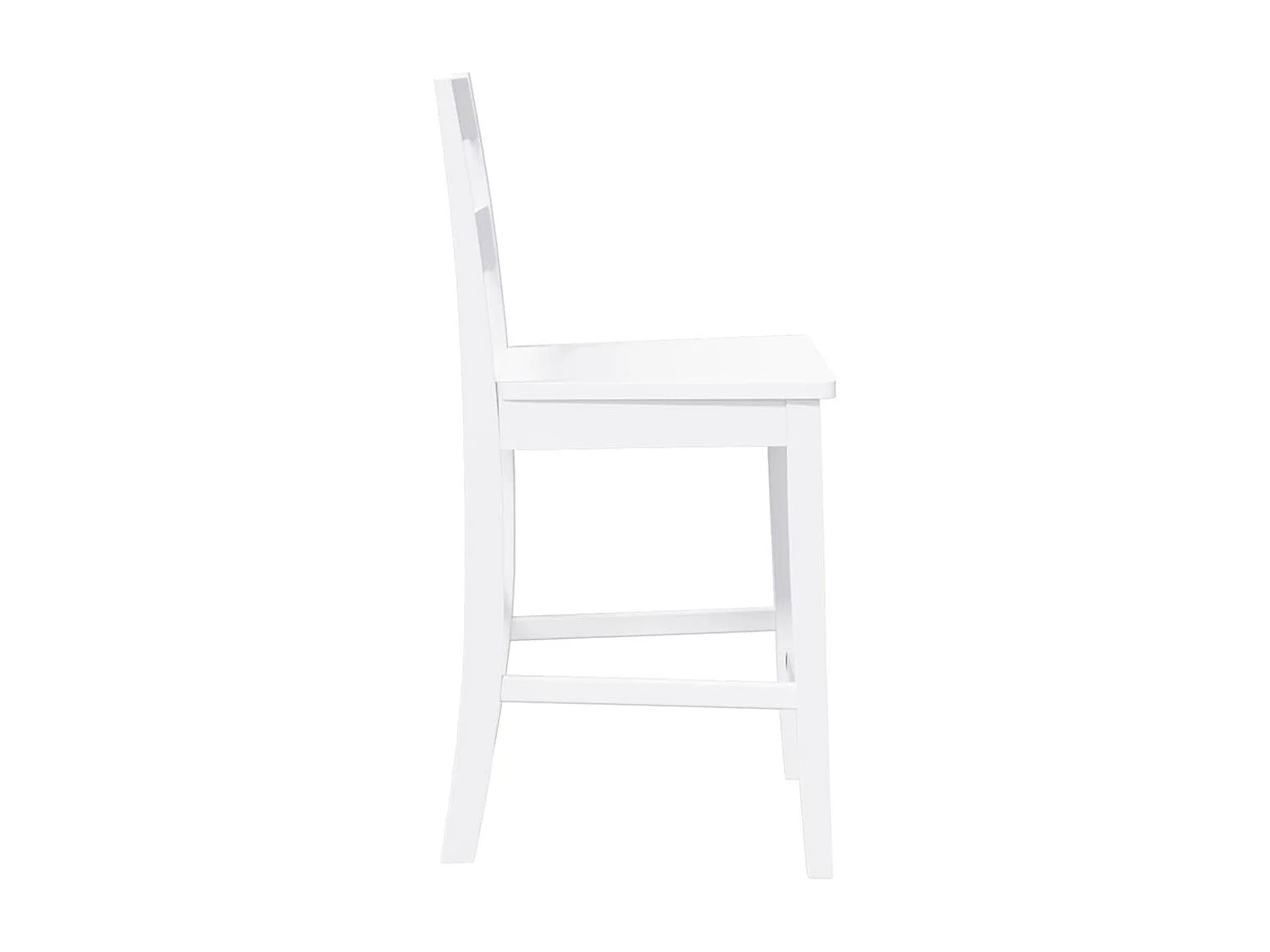Tabourets de bar 2 pcs blanc bois massif d'hévéa
