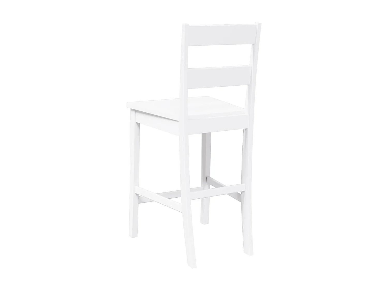 Tabourets de bar 2 pcs blanc bois massif d'hévéa