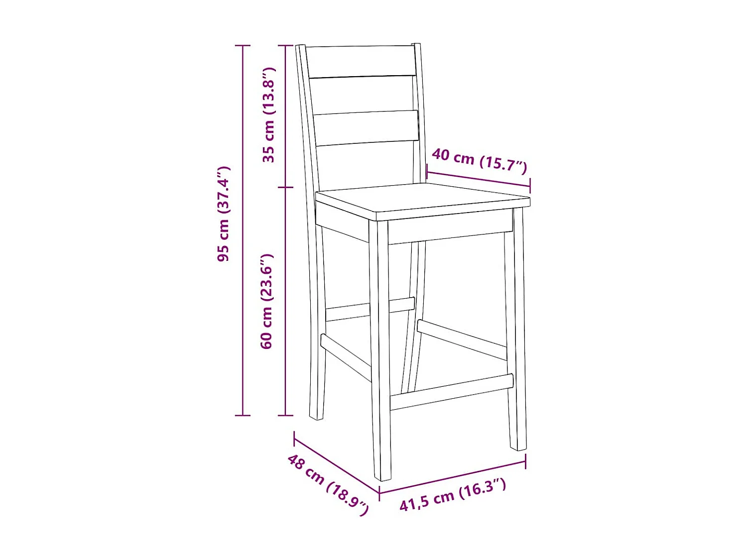 Tabourets de bar 2 pcs blanc bois massif d'hévéa