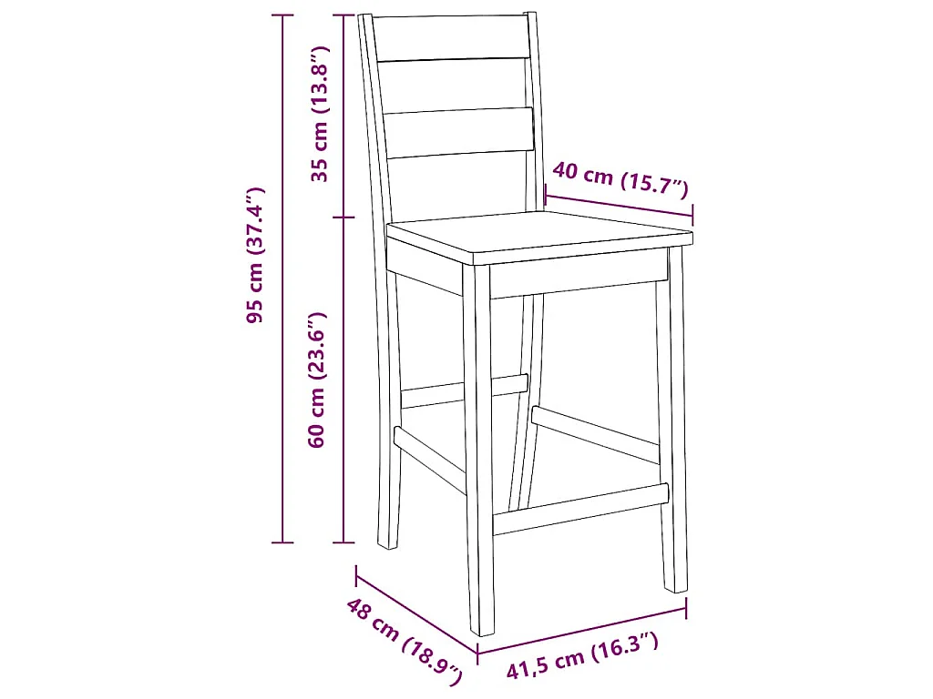 Bancos de bar 2 pcs madeira de seringueira maciça branco