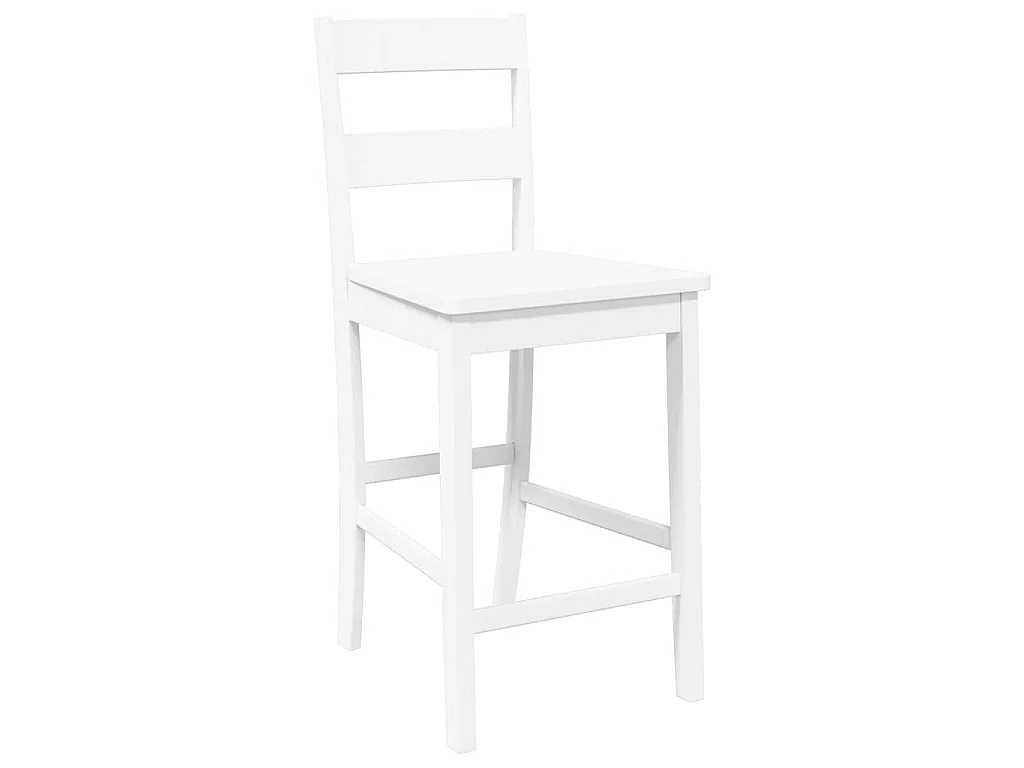 Bancos de bar 2 pcs madeira de seringueira maciça branco