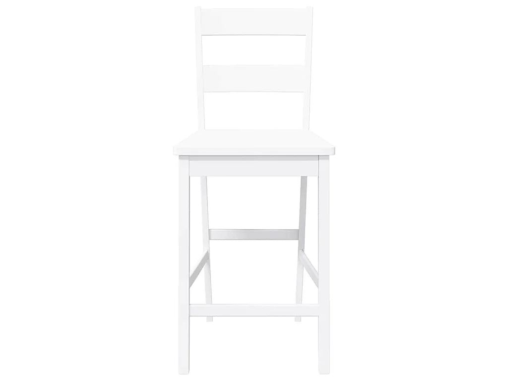 Bancos de bar 2 pcs madeira de seringueira maciça branco
