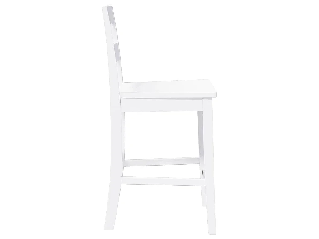 Bancos de bar 2 pcs madeira de seringueira maciça branco