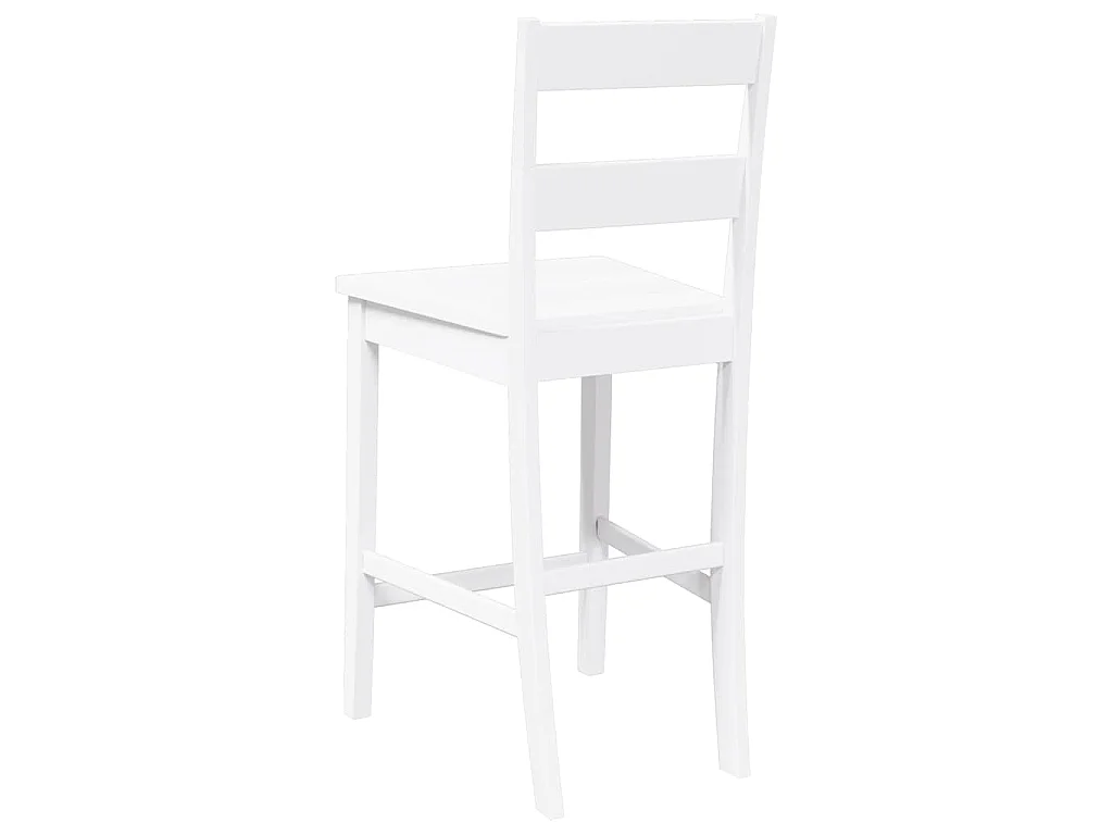 Bancos de bar 2 pcs madeira de seringueira maciça branco