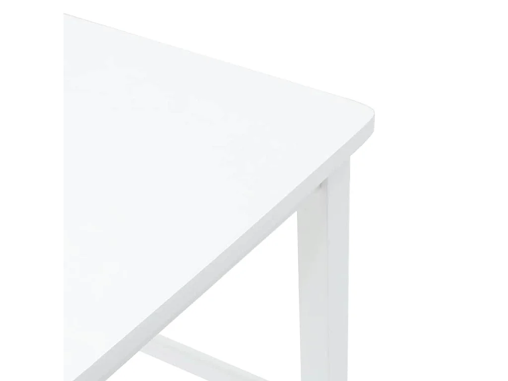 Bancos de bar 2 pcs madeira de seringueira maciça branco