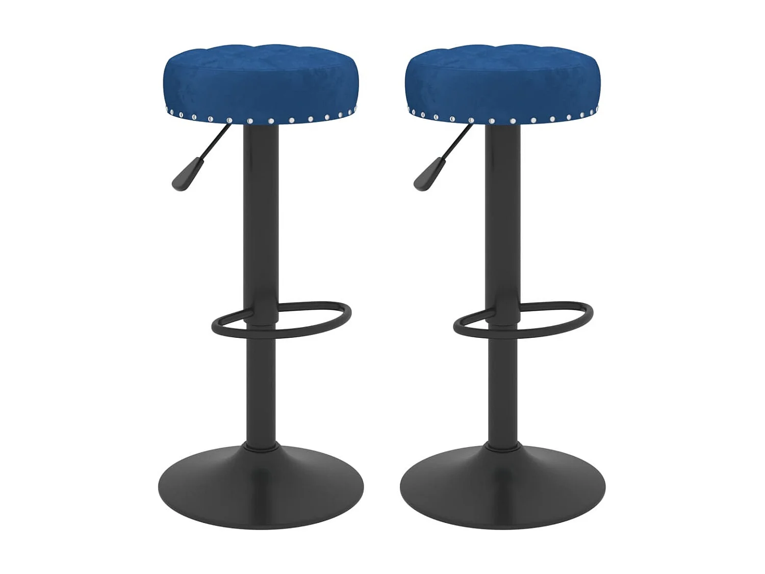 Tabourets de bar lot de 2 bleu velours
