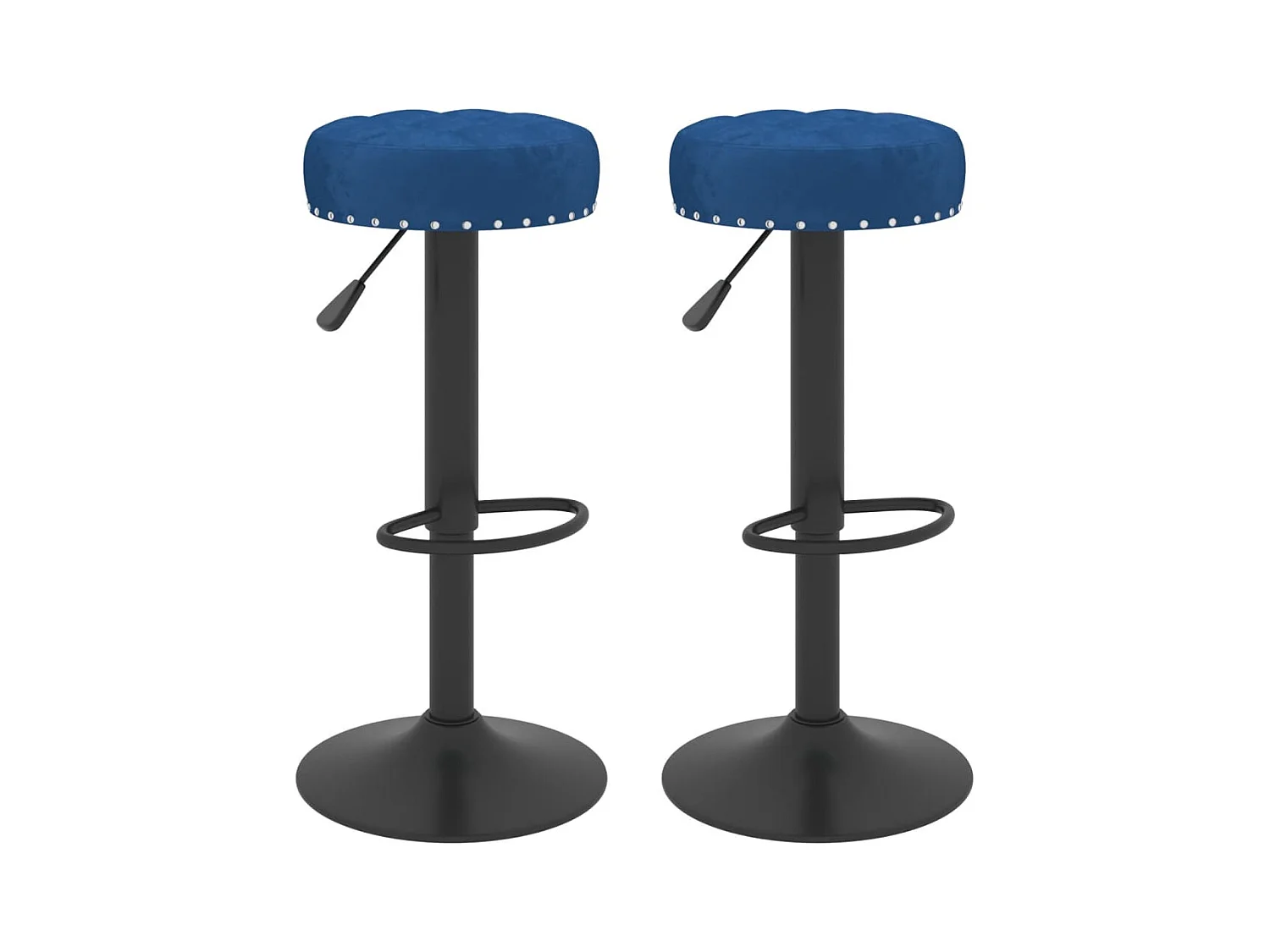 Barhocker 2 Stk. Blau Samt