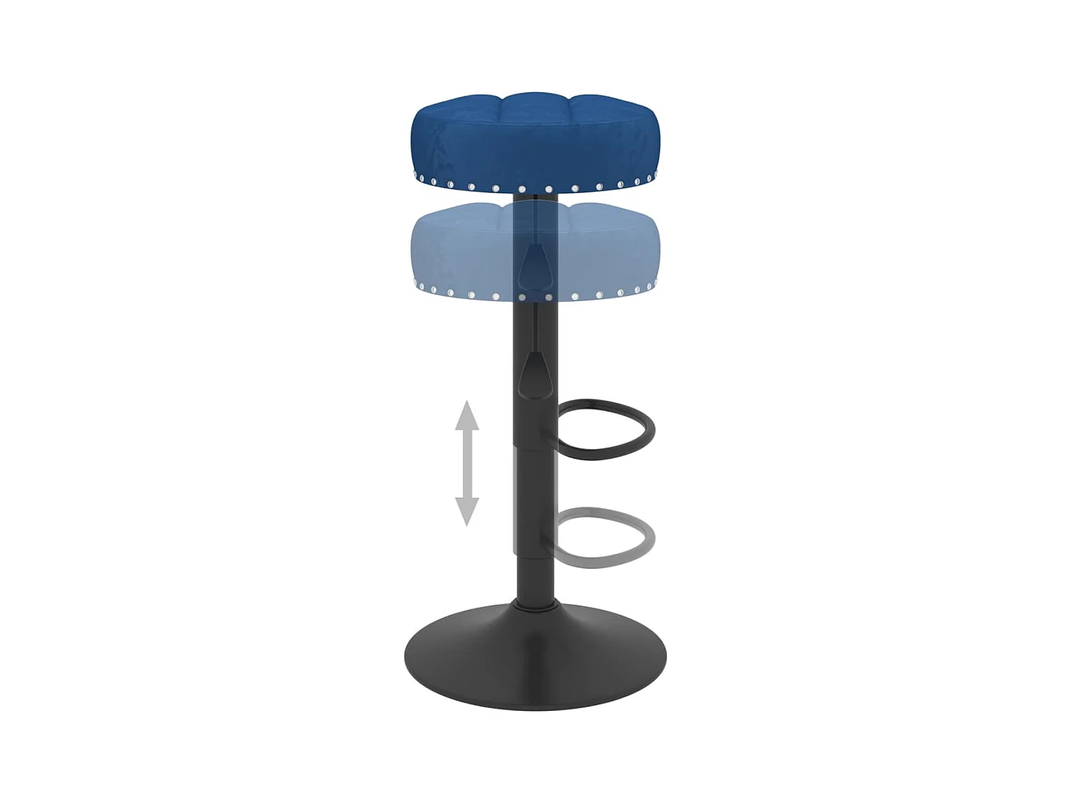 Barhocker 2 Stk. Blau Samt