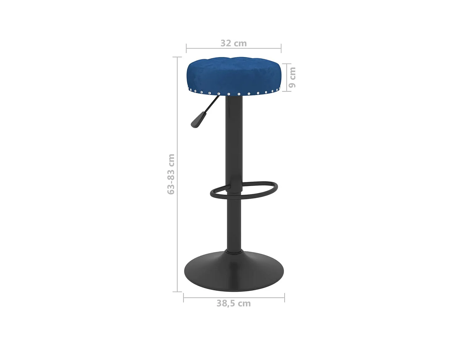 Barhocker 2 Stk. Blau Samt