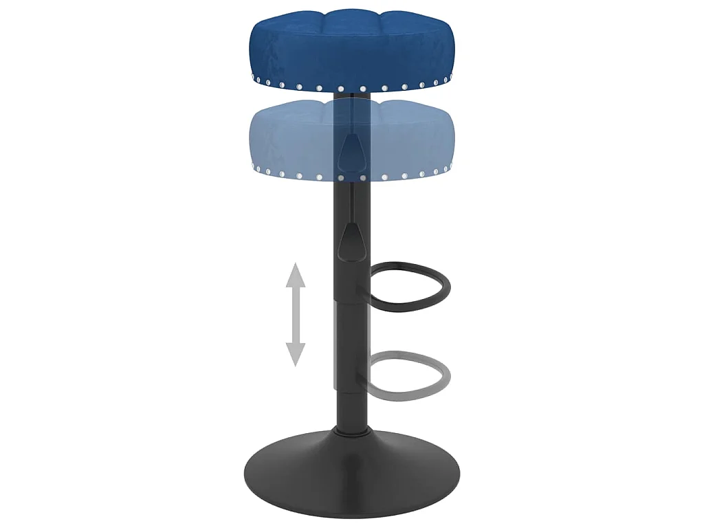 Tabourets de bar lot de 2 bleu velours