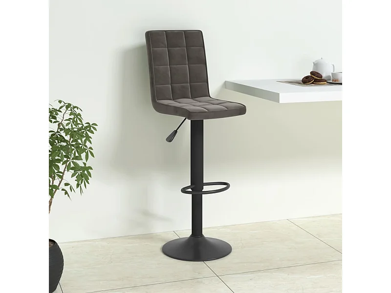 Barkruk fluweel donkergrijs