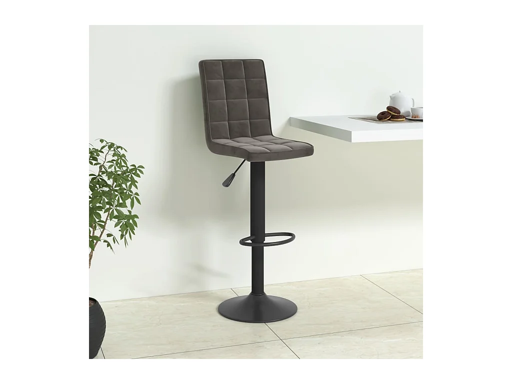 Tabouret de bar Gris foncé Velours