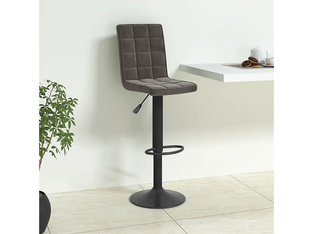 Tabouret de bar Gris foncé Velours