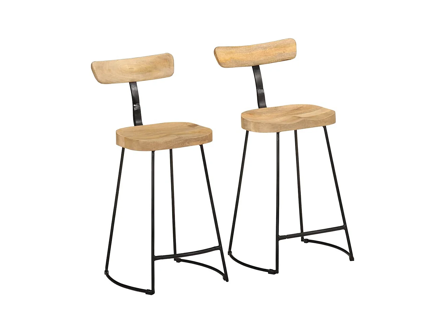 Tabourets de bar lot de 2 49x43x88 cm bois de manguier massif