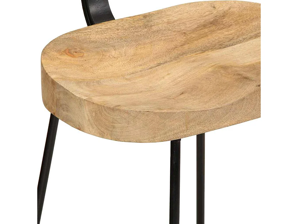 Barkrukken 2 st 49x43x88 cm massief mangohout