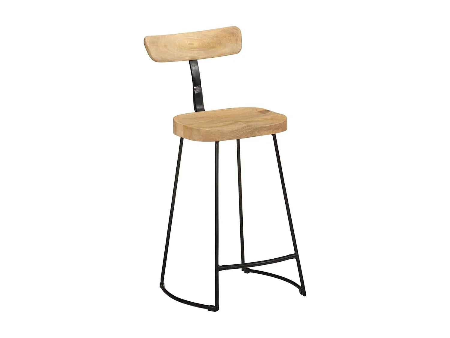 Barkrukken 2 st 49x43x88 cm massief mangohout