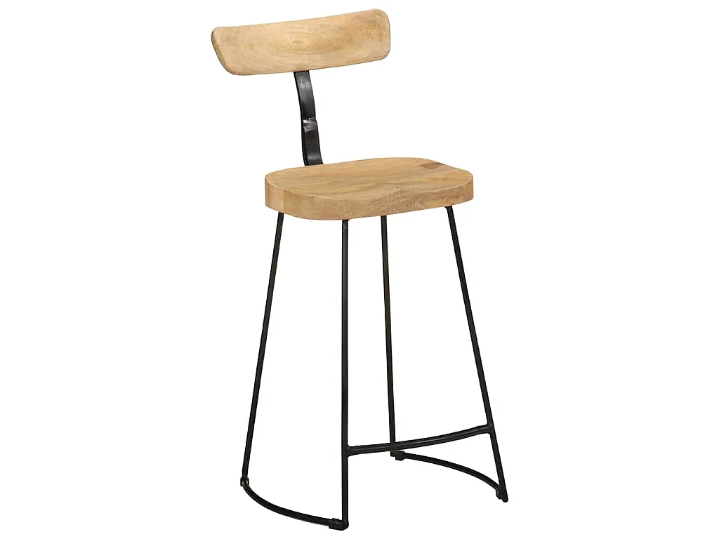 Tabourets de bar lot de 2 49x43x88 cm bois de manguier massif