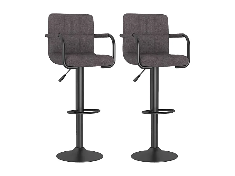 Tabourets de bar lot de 2 taupe tissu
